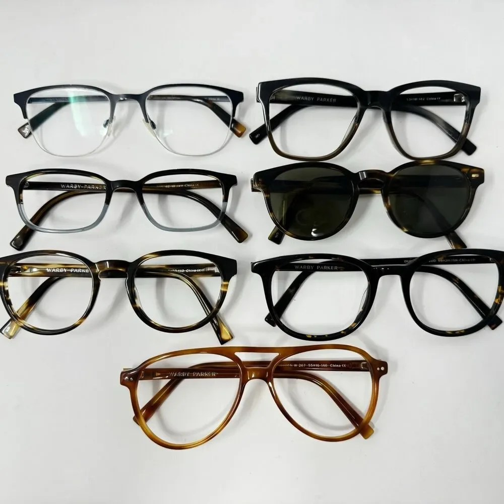 Warby Parker Lot of 7 Eyeglass Frames Wallis Percey Durand Brady Mixed Models